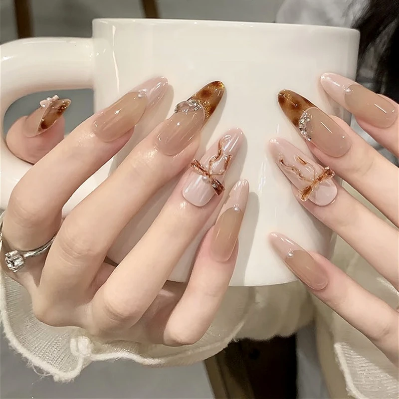 ميلارد براون النبيذ الأحمر Bowknot ربطة القوس فيونكة الشريط الراين القلب فراشة مسمار الفن اكسسوارات عيد الميلاد الثلج زينة