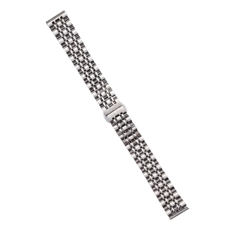 Multi-Row Stainless Steel Watch Strap, Adjustable Replacement Bracelet with Foldover Clasp for Wrist Watch