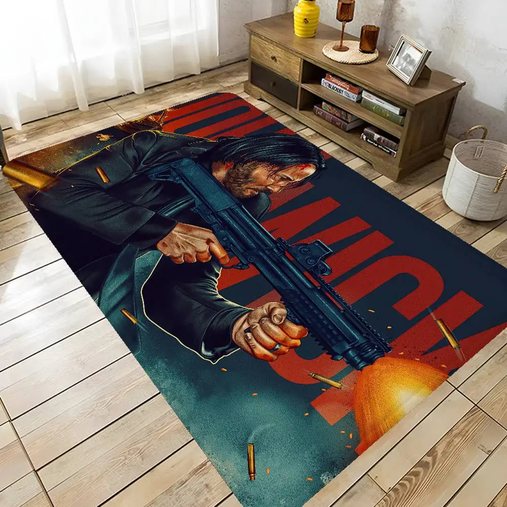 Action Movie J-John W-Wick Bathroom Mat Kids Room Bedroom Decoration Balcony Anti-Slip Doormat Living Room Welcome Rug