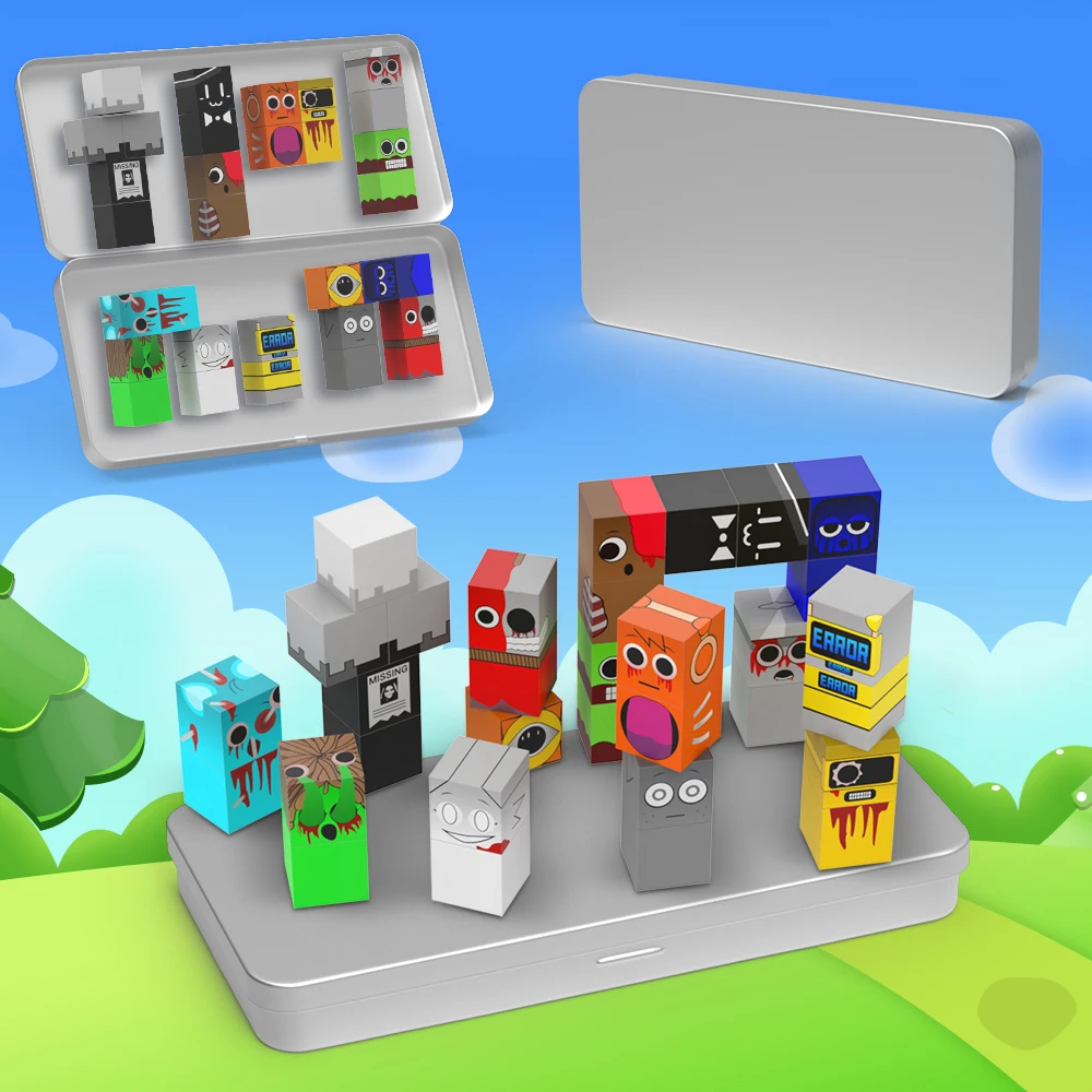 Mini blocchi magnetici, blocchi magnetici da viaggio per bambini piccoli, giocattoli magnetici con scatola di ferro portatile