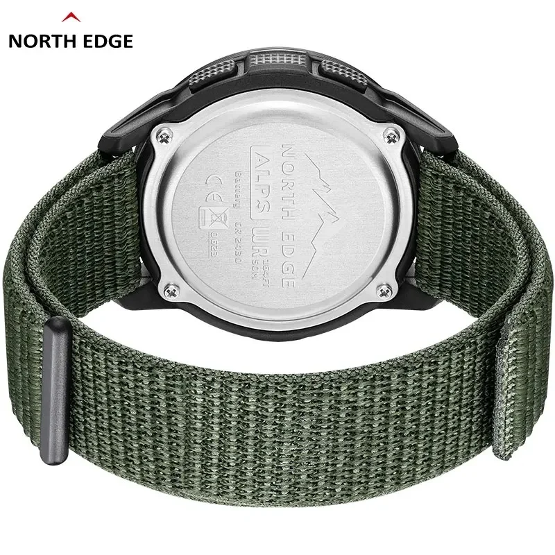 NORTH EDGE ALPS Men's Digital Carbon Fiber Watch, Super Light Shock Resistant Outdoor Sports Watch with Compass, 50M Waterproof