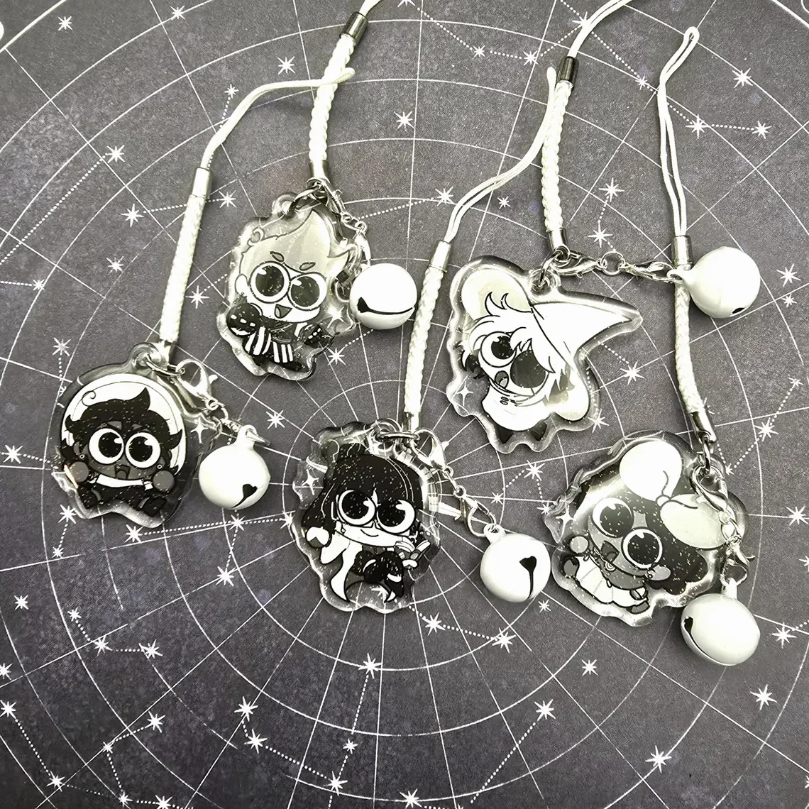 ISAT | Starry Sky and Time Flash Epoxy Resin Phone Pendant Keychain (with Detachable Bell)
