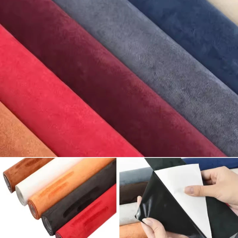 Car Suede Fabric Self Adhesive Sticky Velvet Liner Alcantara Wrap Roll Suede Fabrics Film Sticker for Interior Door Decor Panel