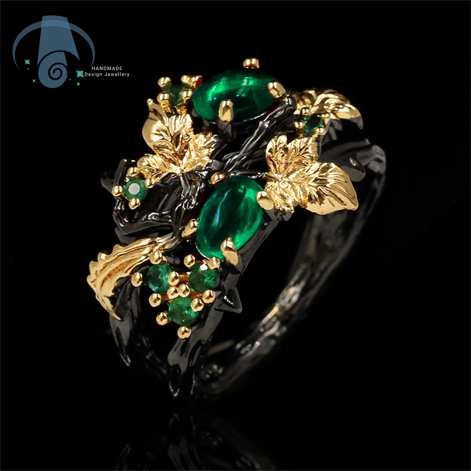 Fashion Ring For Women Colorful Floral Angel Pattern Two Tone Adjustable Crystal Jewelry Gift For Her Daily Wear Boho Chic