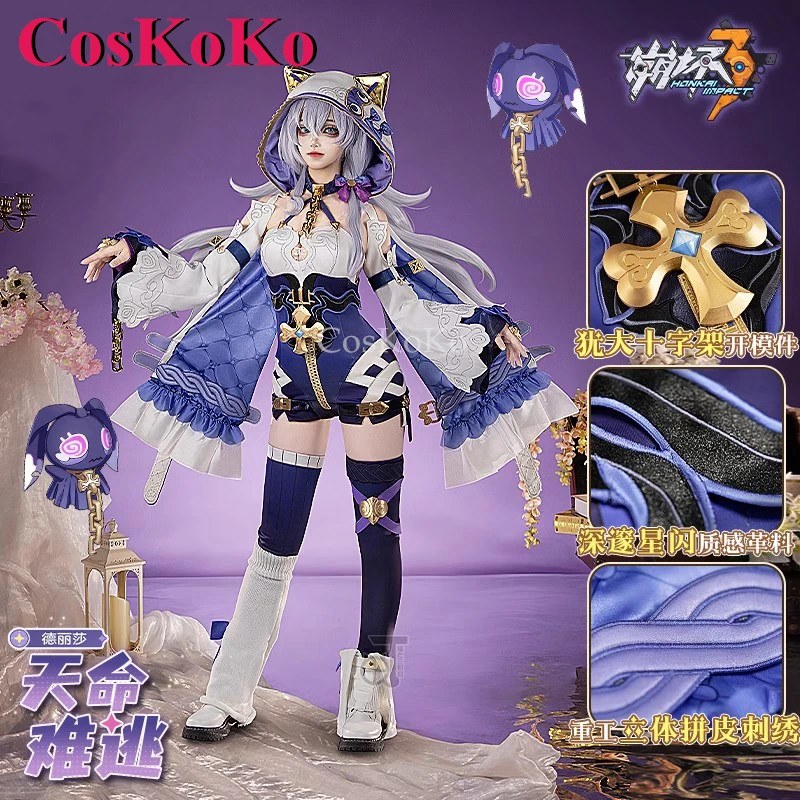 CosKoKo Theresa Apocalypse Cosplay Game Honkai Impact 3 Costume Fate Of God Cannot Escape Uniforms Halloween Role Play Clothing