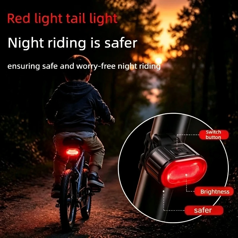 USB Rechargeable LED Bike Tail Light Waterproof Multi Flash Modes Super Bright Adjustable Strap Cycling Rear Warning Safety Lamp