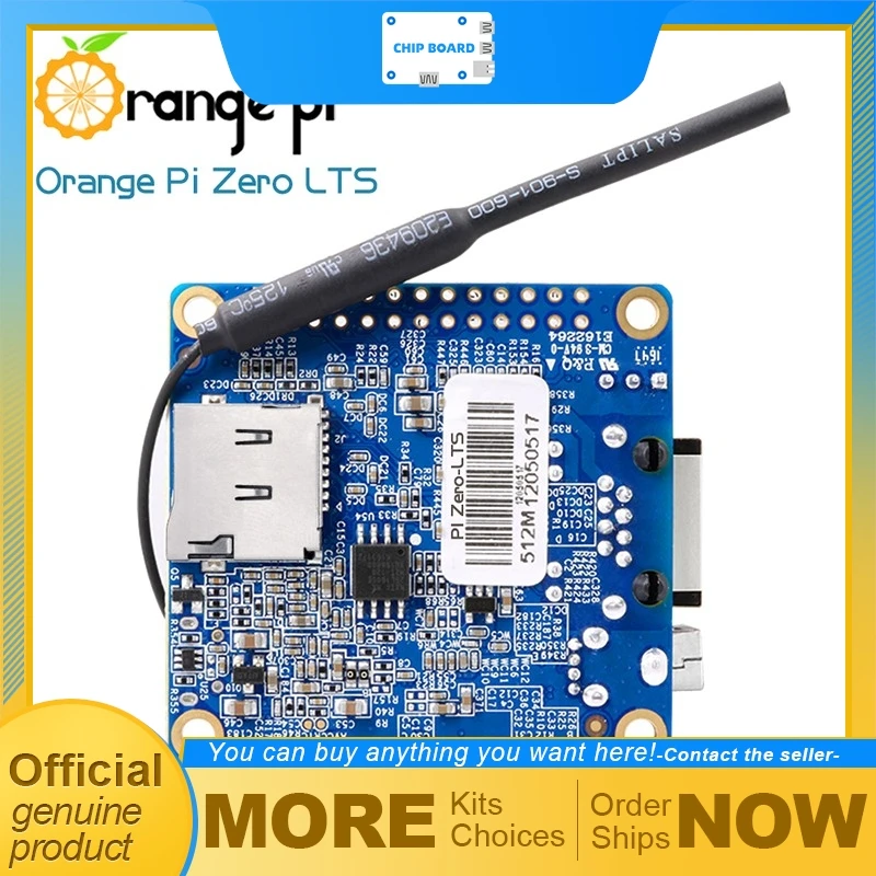 Orange Pi Zero LTS Open Source Single Board Computer with Allwinner H3, Five Hundred Twelve Megabyte Memory and Multi-OS Support