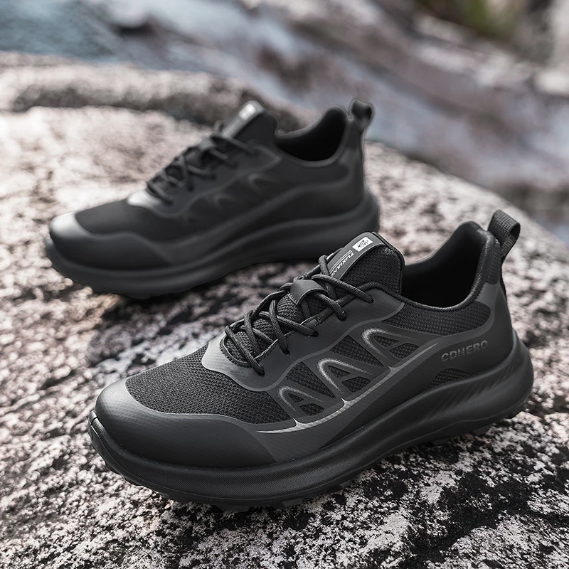 

2025 Spring and Autumn Sports Shoes Men's Travel and Leisure Shoes Breathable Mesh Running Shoes Men's Shoes