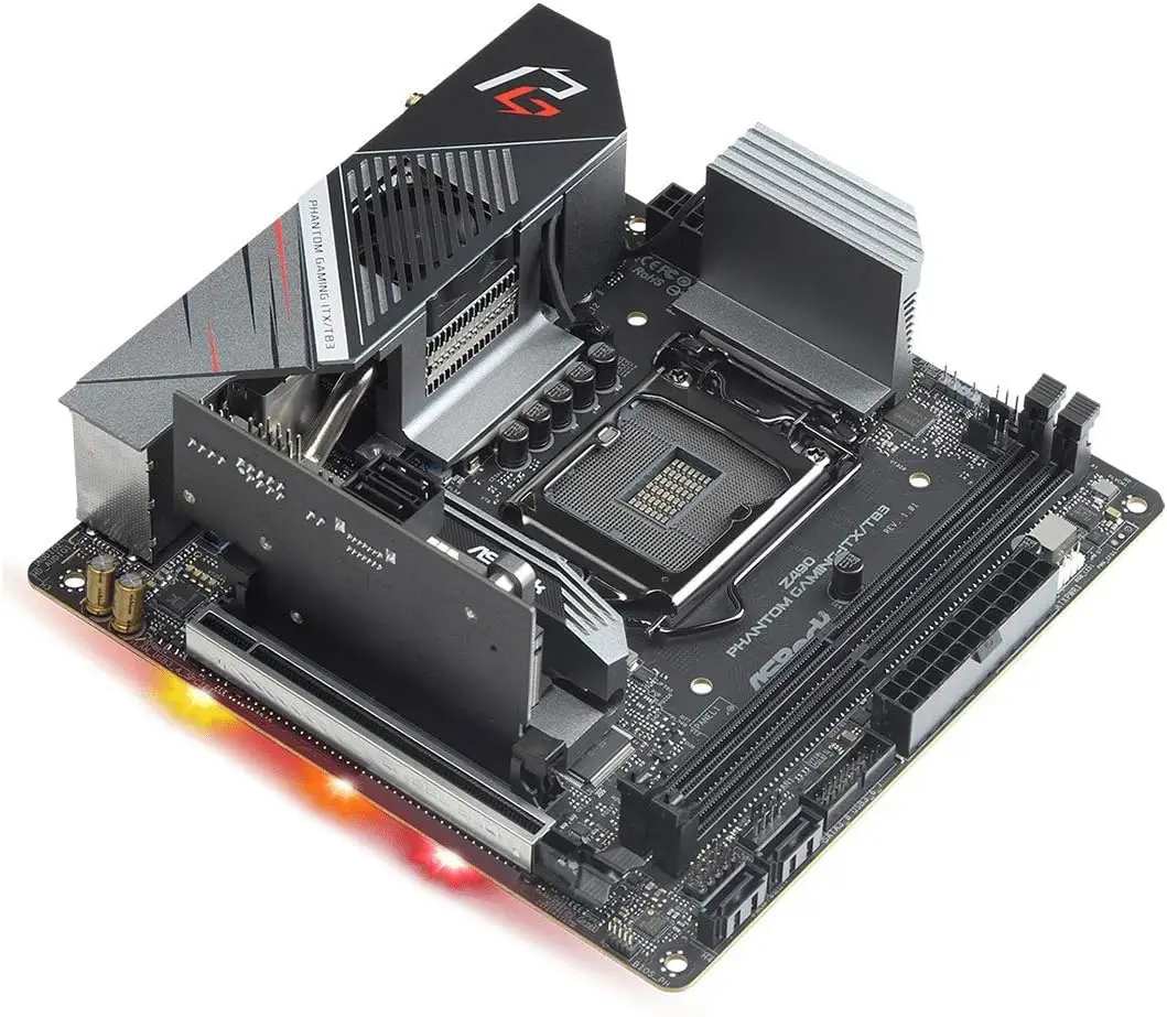 Imagem -03 - Asrock-placa-mãe Phantom Gaming Suporta Core I310105f 11600 10100 Intel Z590 Lga 1200 Ddr4 64gb Itx e Tb3 Mini-itx Z490