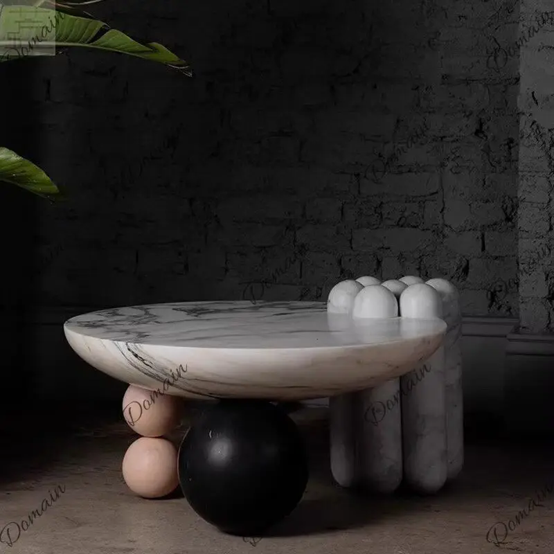 Designer Modern Round Dessert Sphere Candy Body Round Edge Fiberglass Creative Personality Coffee Table