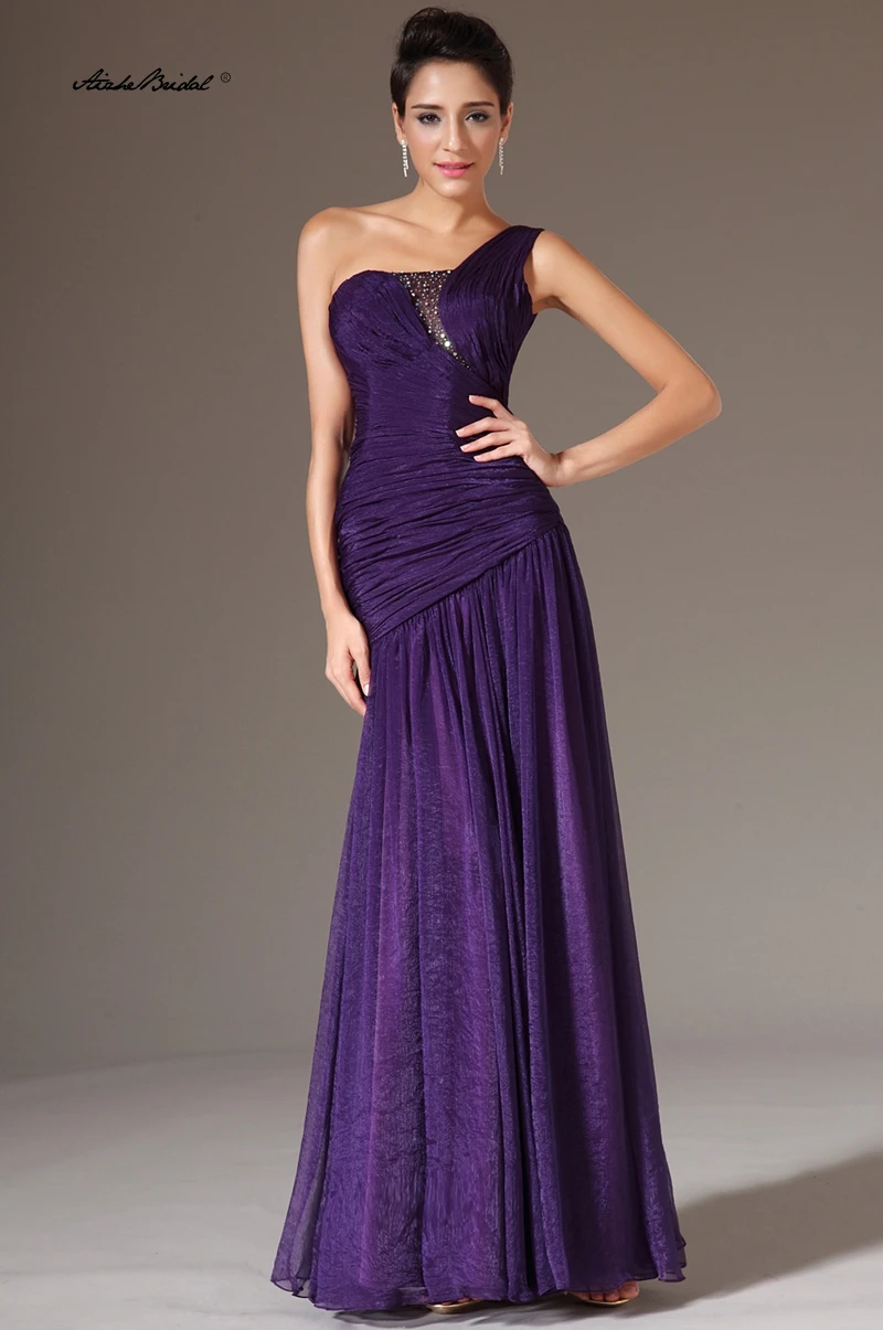 

Purple Formal Dresses One Shoulder Chiffon Mermaid Evening Dress 2026 Bespoke Occasion Dresses