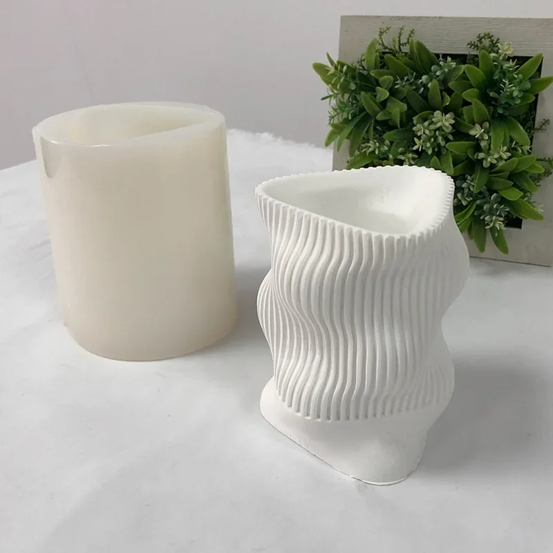 Water Ripple Pen Holder Silicone Mold Creative Plaster Pen Holder Succulent Flower Pot Diy Cement Molds Epoxy Resin Moulds