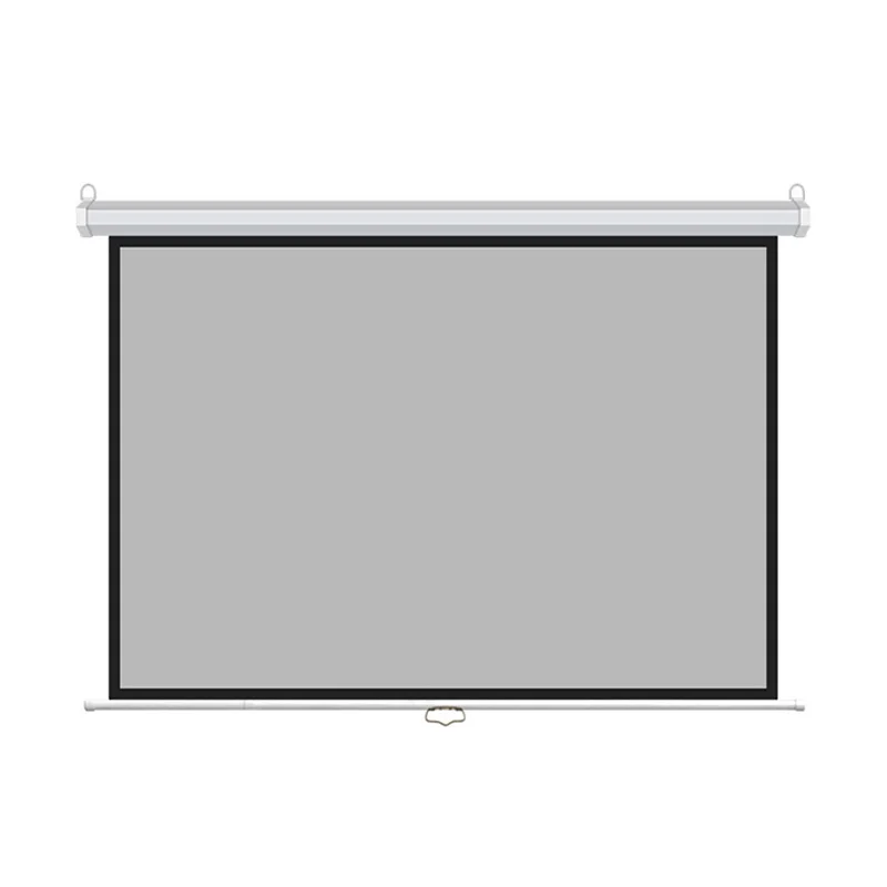 150 inch 4:3 Matt White Hand-pulled self-locking projector screen wall-mounted HD manual automatic locking projection