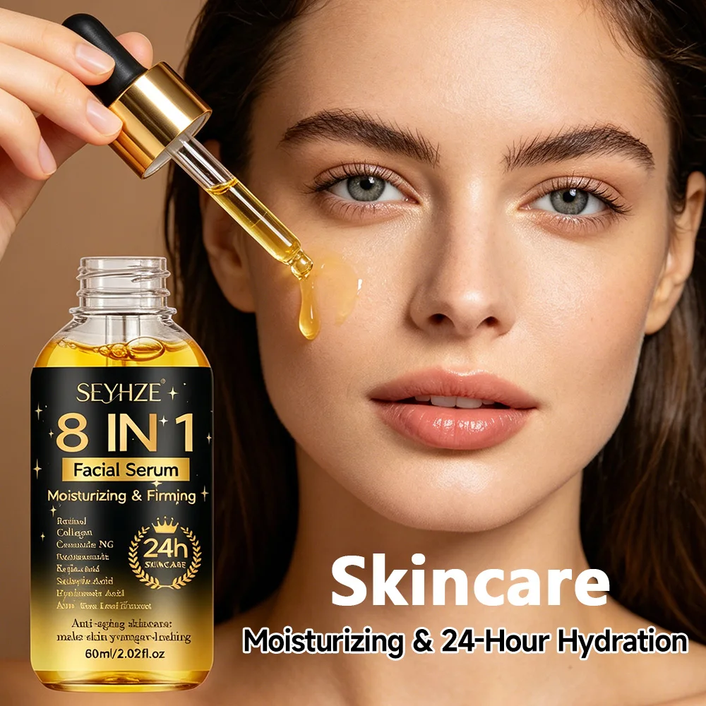 SEYHZE 8in1 Hydrating Essence Set 3pcs Skin Care - Niacinamide Collagen Ceramides Aloe & Snow Grass Extracts Brightening & Firmi