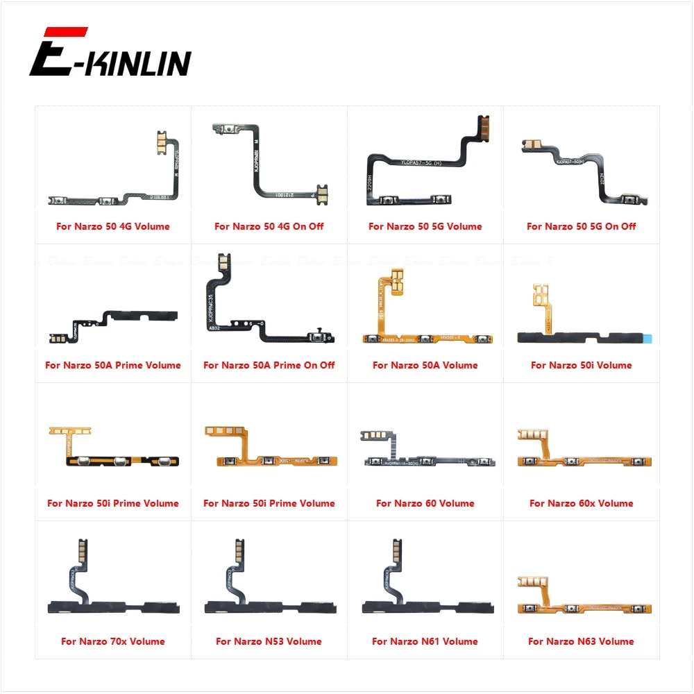 Switch Power ON OFF Key Mute Silent Volume Button Flex Cable For OPPO Realme Narzo 50 50A 50i Prime 60 60x 70x N53 N61 N63 N65