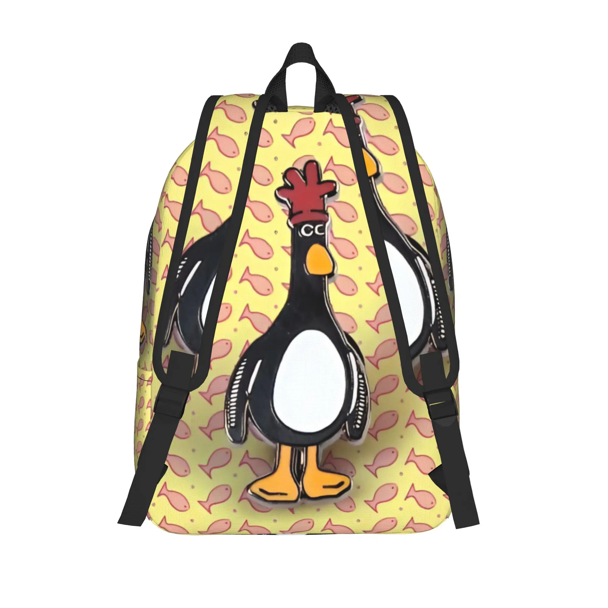 Feathers Penguin McGraws Backpack for Men Women Casual Hiking Travel Daypack Chicken Disguise Funny Laptop Shoulder Bag Durable