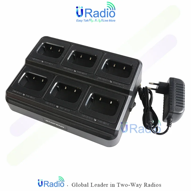 Imagem -04 - Baofeng Carregador Base Estação de Carregamento Seis Maneira Rápida Multi Carregadores de Bateria para Uv5r Bf888s Uv92 Walkie-talkie Rádio Bidirecional