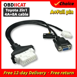 Toyota 2in1 4A+8A cable Remote Programming Work For X300 Autel GBOX DP PAD2 4A+8A 2in1 Cable Directly Programming OBD2 Cable