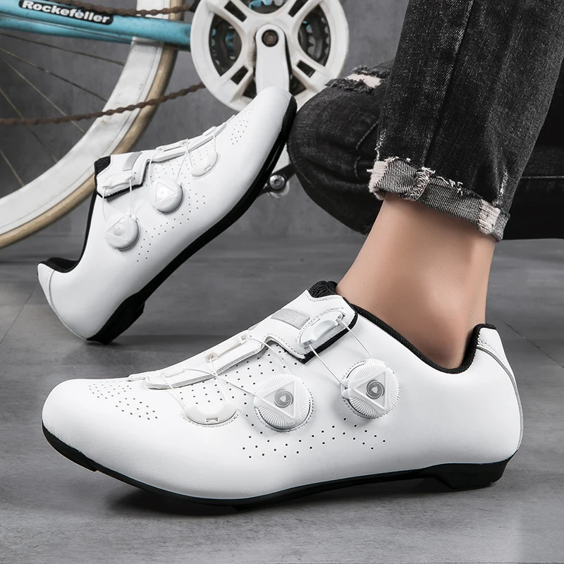 Flat Pedal Cycling Shoes for Men and Women, Road Bike Shoes, Cleat Sneakers, Bicycle Biking Indoor Boots