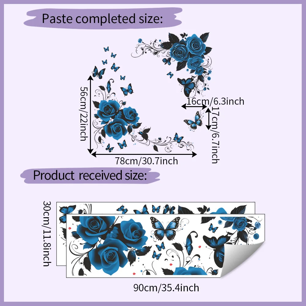 Blue Demoness Butterfly غرفة نوم الأطفال غرفة المعيشة خزانة ديكور المنزل ملصقات الحائط ذاتية اللصق