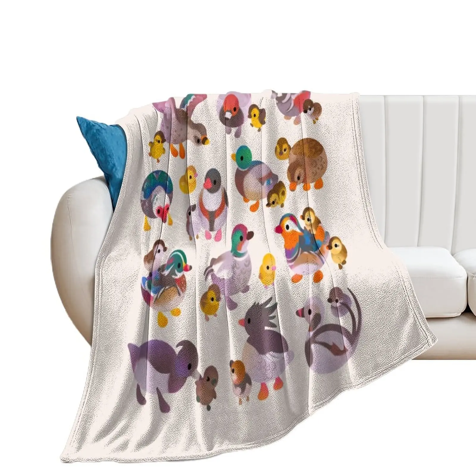 Duck and Duckling Throw Blanket Bed covers Large Loose Cute Blankets