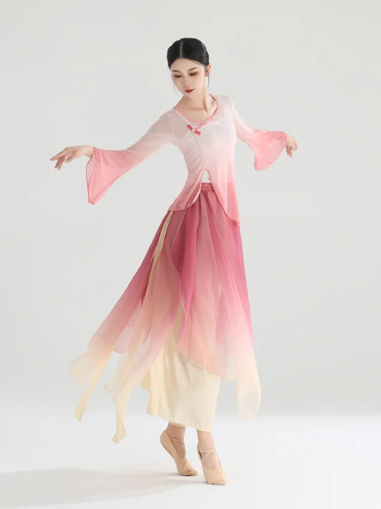 Classical dance dress Women's elegant gauze dress Chinese dance practice dress Women's body charm Fairy air