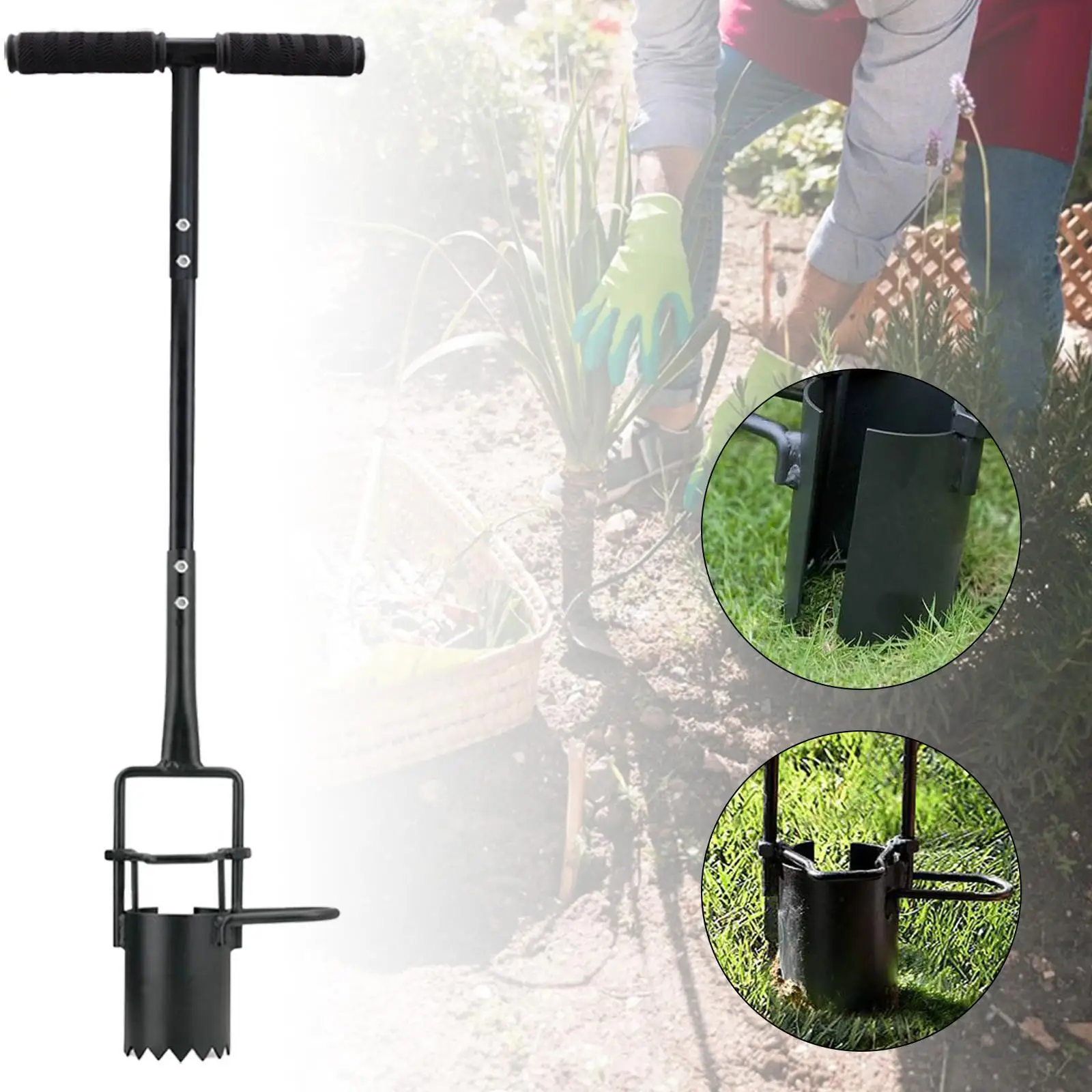 

Planting Tools Carbon Steel Compact Size Plugger Tool Garden Transplanter Bulb Planter Tool for Lawn Gardening Planting Garden