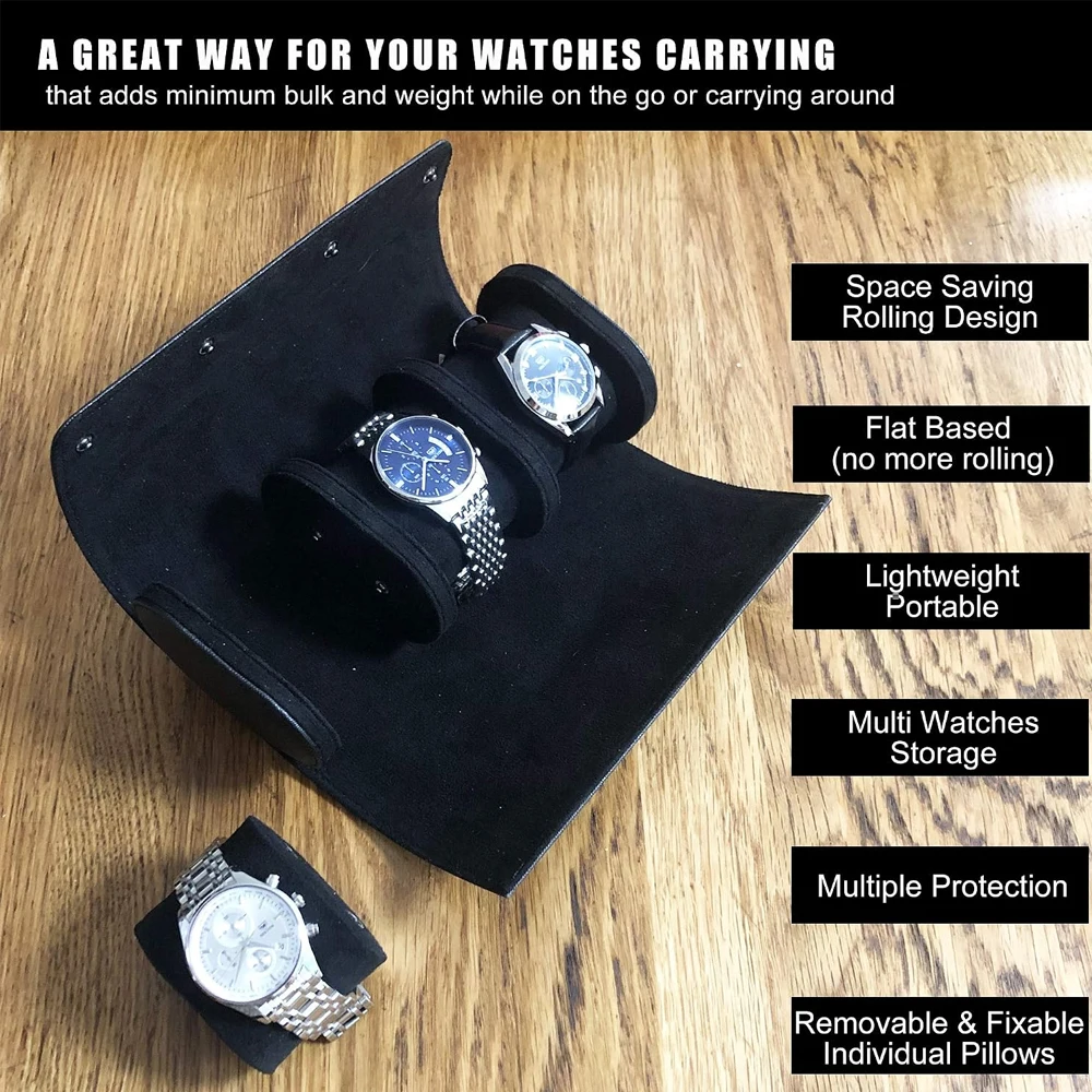 가죽 시계 보관 롤, 1, 2, 3개의 칸이 있는 PU - Watch Travel Roll Case 3 Slots Leather 리뷰 및 가격