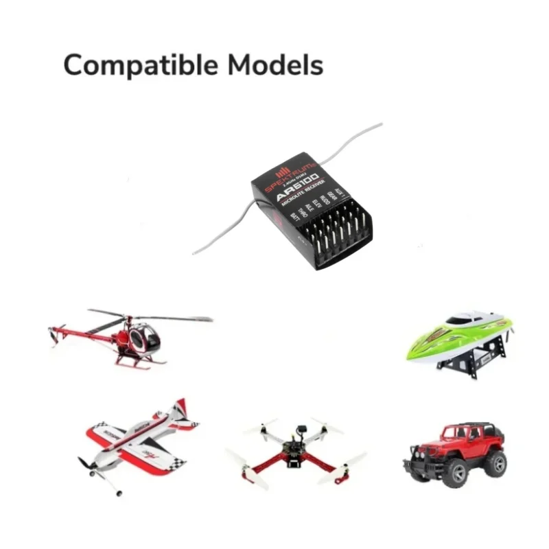 Spektrum RC AR6100 DSM2 Microlite 6-Channel Receiver RX For JR DX6 DX7 DX8 R/C Remote Control Aircraft Airplane Helicopter