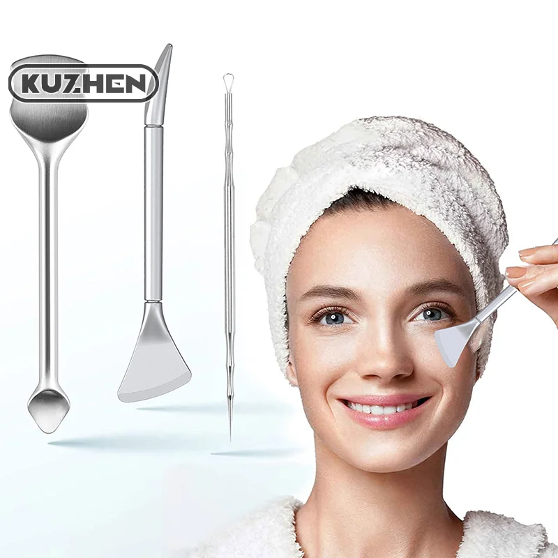 Double Head Stainless Steel Professional Blackhead Remover Blemish Extractor Beauty Tool Set Pimple Comedone Removal For Face