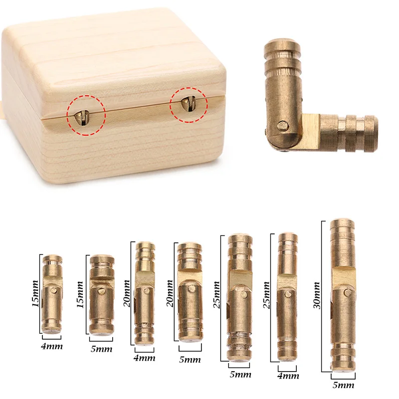 10Pcs Barrel Hinges Cylindrical Hidden Jewelry Box Connector Concealed Invisible Brass Door Hinges for Furniture Hardware