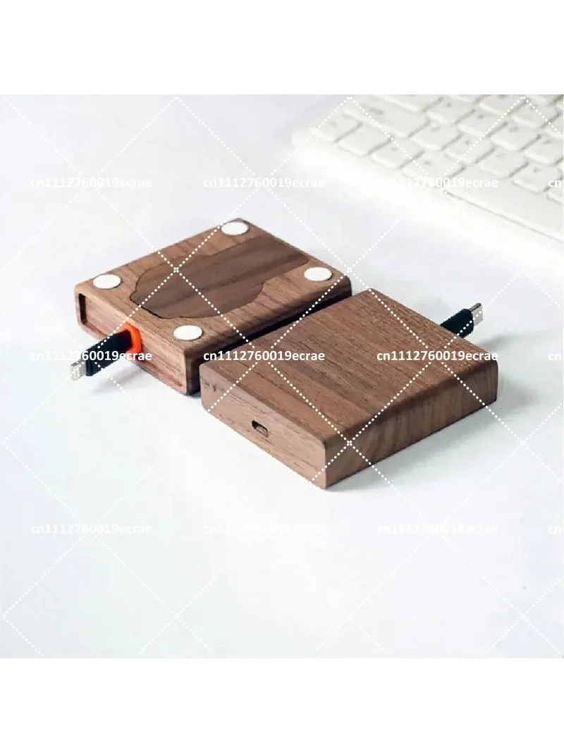 Solid Wood Monitor Riser Accessories, Telescopic Cable & Cable Clips for Phone Tablet Laptop Wire Management