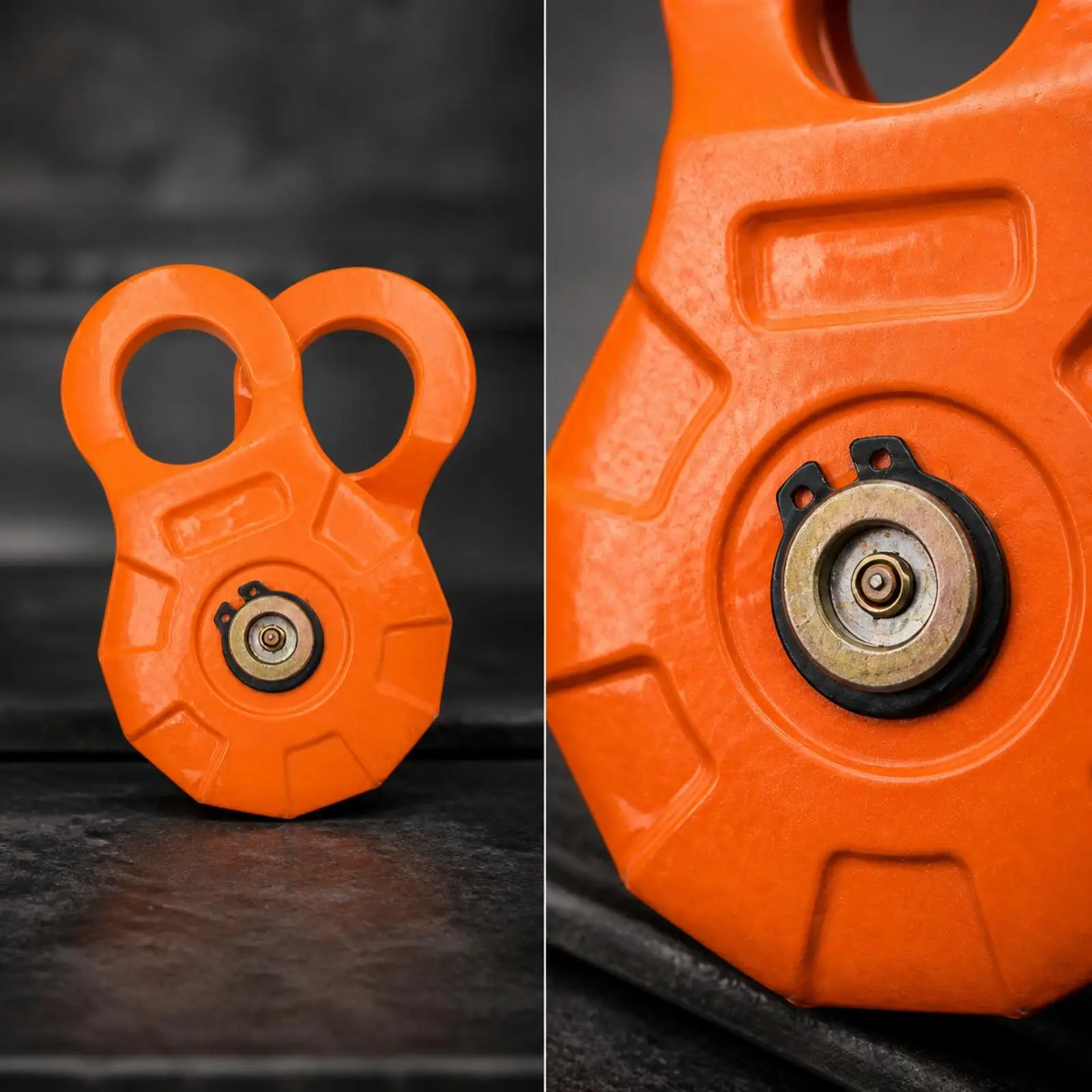 Durable Carbon Steel Offroad Rescue Pulley Snatch Block with Grooved Sheave for Winch Towing Heavy Duty Lifting Rope System