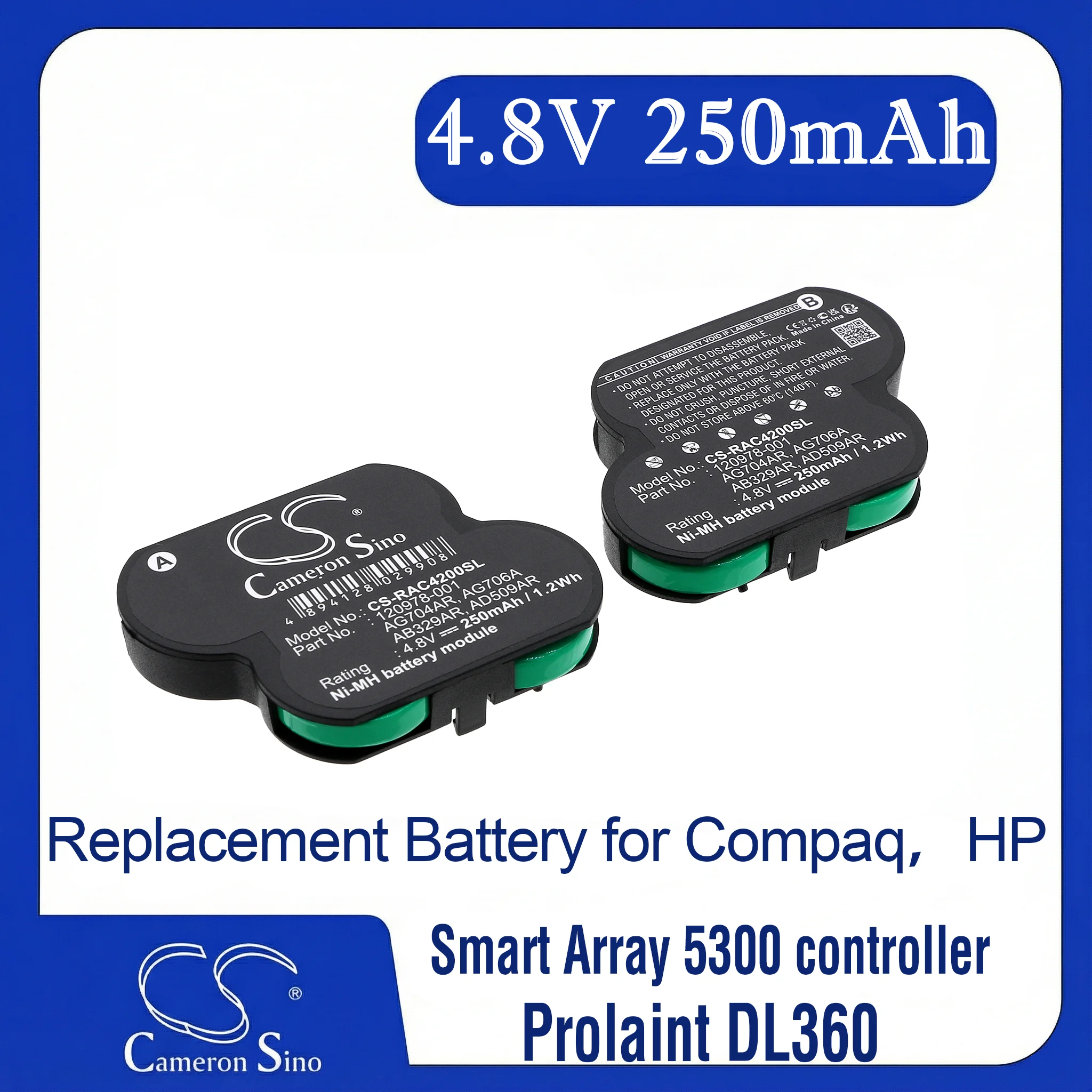 

Cameron Sino Replacement Battery for HP Clsr Svr rx2600 1.3GHz 2GB Sol,, Fits P/N 106036-B21,114466-B21,120978-001,124992-291,