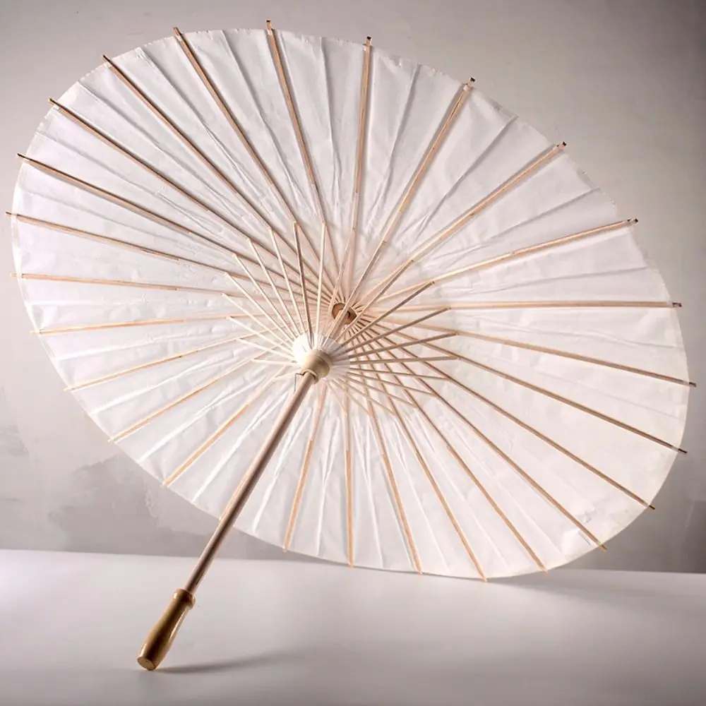 Traditional Handmade Paper Umbrella Vintage Classical Blank Paper Umbrella Colorful DIY Painting Paper Umbrella