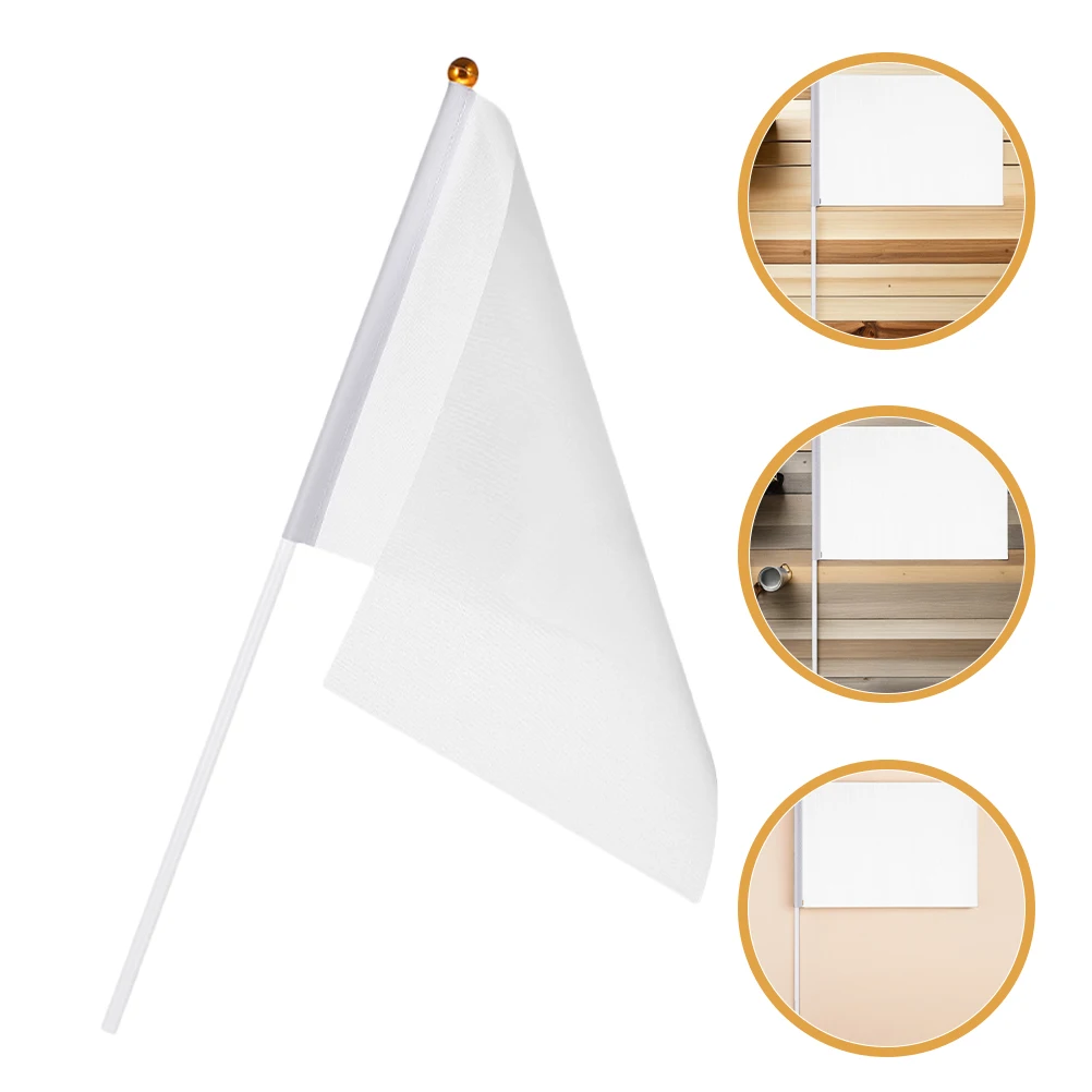 

30Pcs Handheld Referee Flags Blank Polyester Fabric Lightweight Small Flags for Sports Soccer Birthday Party Events