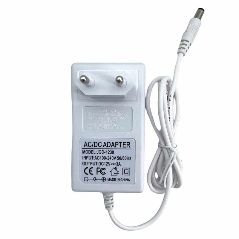

12V 3A 36w EU US UK Power Adapter for Nail Machine Phototherapy Machines and Printers Standard Electric LCD Display with DC Port