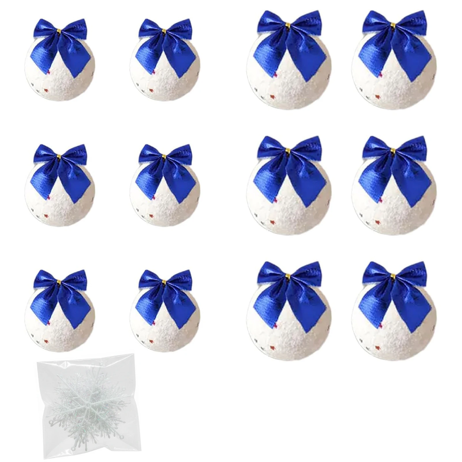 

Christmas Balls Set Easy To Install Creating Magical Wedding Atmosphere With Three Snowflakes Snowball Bow Pendant