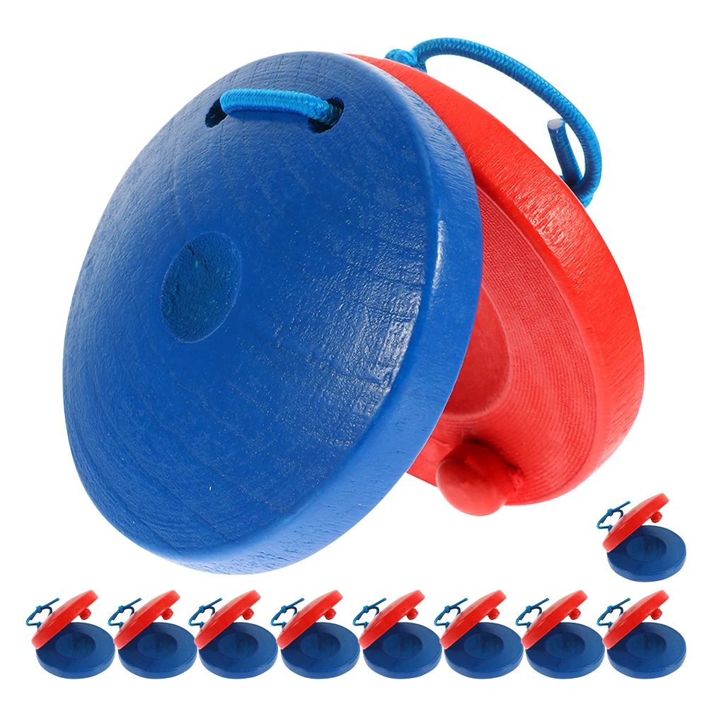 

10pcs Finger Castanets Musical Toy Instruments Kids Percussion Wood Hand Clappers Baby Preschool Children Orff Education