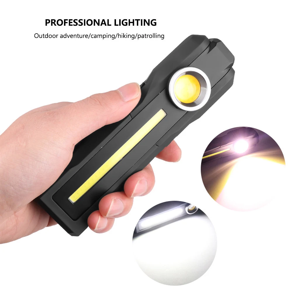Folding Flashlight 4 Modes Dimmable Torch Outdoor Camping Lantern Working Lighting Tool for Backpacking Fishing