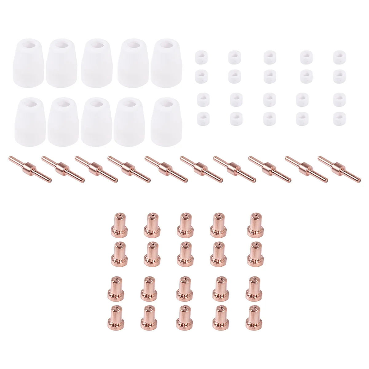 F-3C 60 Pcs/Set Ceramic + Air Plasma Cutting Cutter Consumables Extended TIP Nozzles Electrode for PT31 LG40 Torch CUT-50D