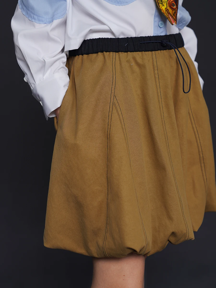 Damen-Sommer-Röcke mit lockerer Linie, flauschiger Rock, weiche Farben, volle A-Linien-Röcke für Damen, lässige ausgestellte Röcke für Frühling und Herbst