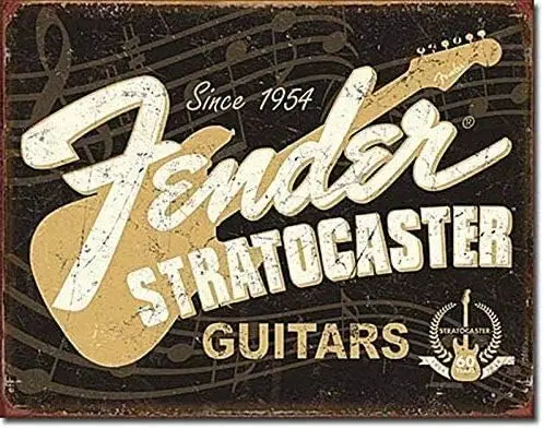 Anniversary Guitar Distressed Retro Metal Tin Sign