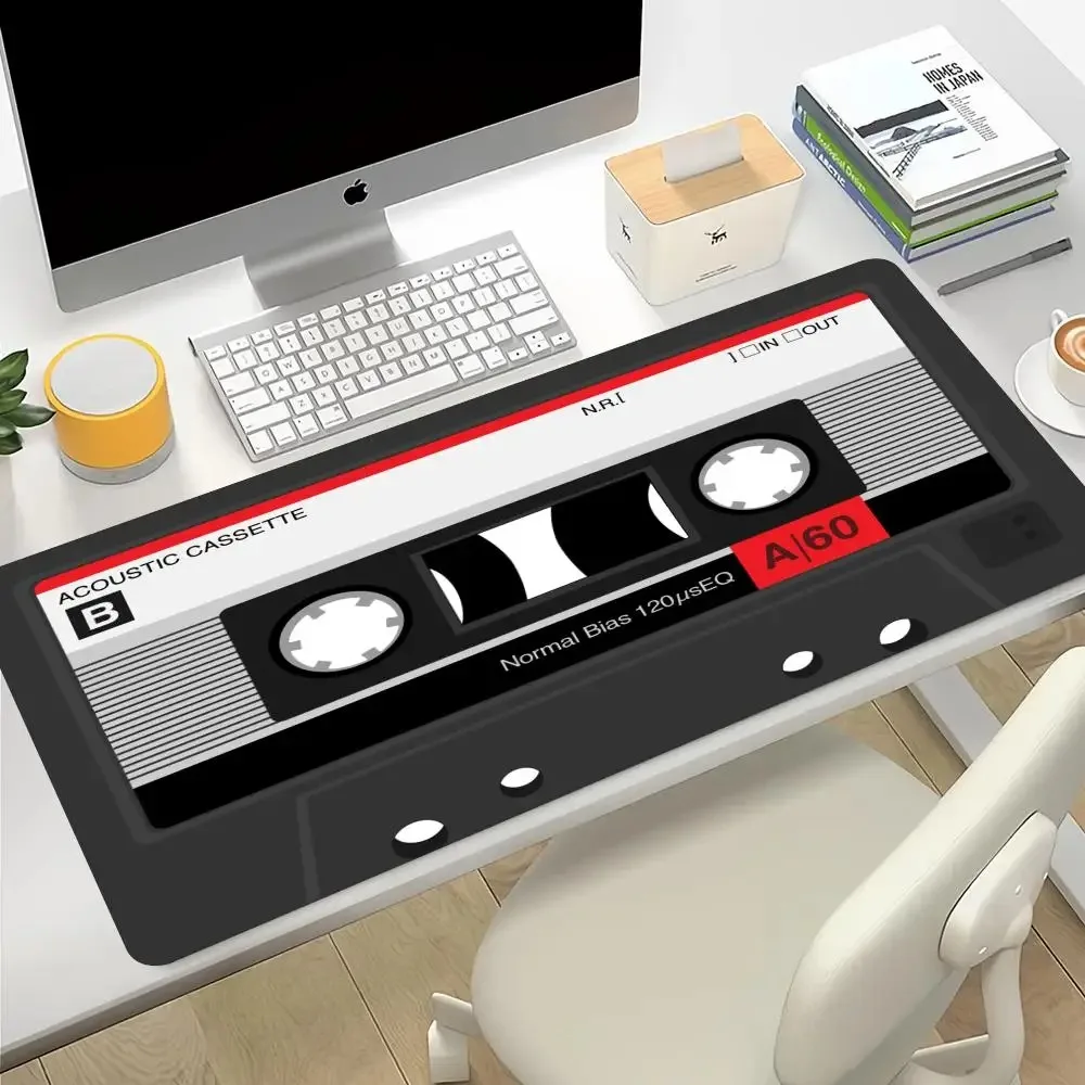 Vintage Cassette Music Tape Computer Mouse Pad Speed Desk Mat Mousepad Gamer Gaming Accessories Keyboard Cabinet Mats Pc XXL