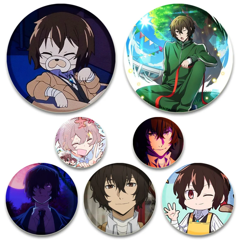 Bungo Stray Dogs Handmade Pin Armed Detective Agency Dazai Osamu Soft Button Decorative Hat Badge Gift Accessory Brooche