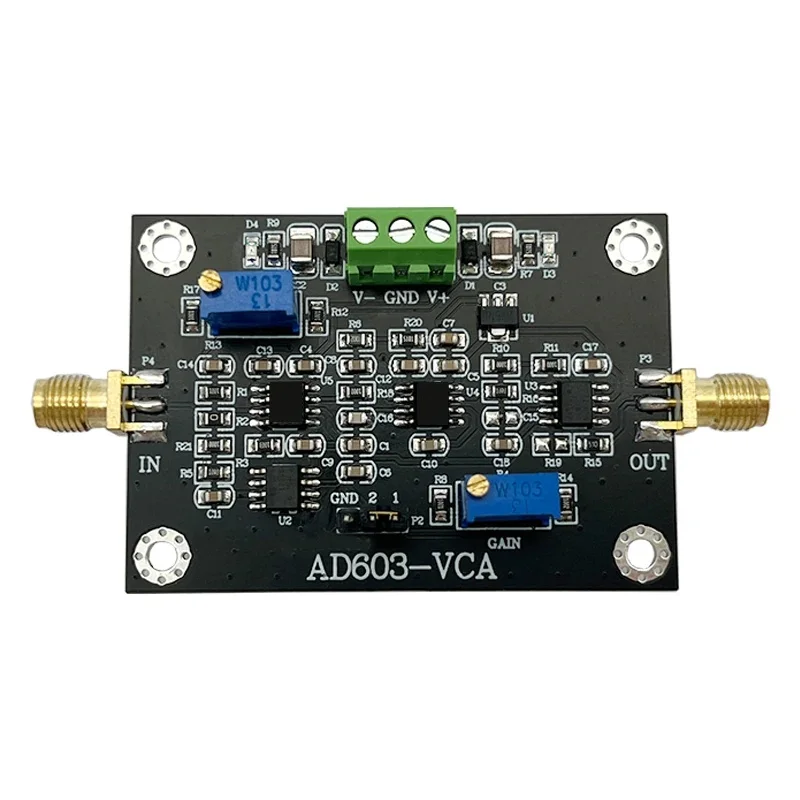 AD603 voltage controlled gain amplifier module VCA high bandwidth -20~60dB gain manual or external DA program control