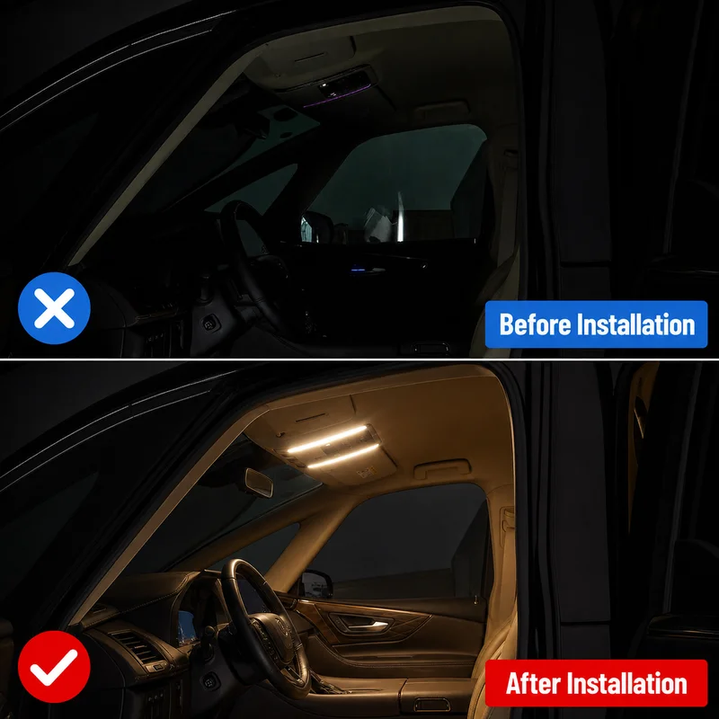 Car Reading Lights Strip Kit Assembly for Toyota Alphard Vellfire 40 Series Ceiling Touch Brightness Interior Lamp Accessories