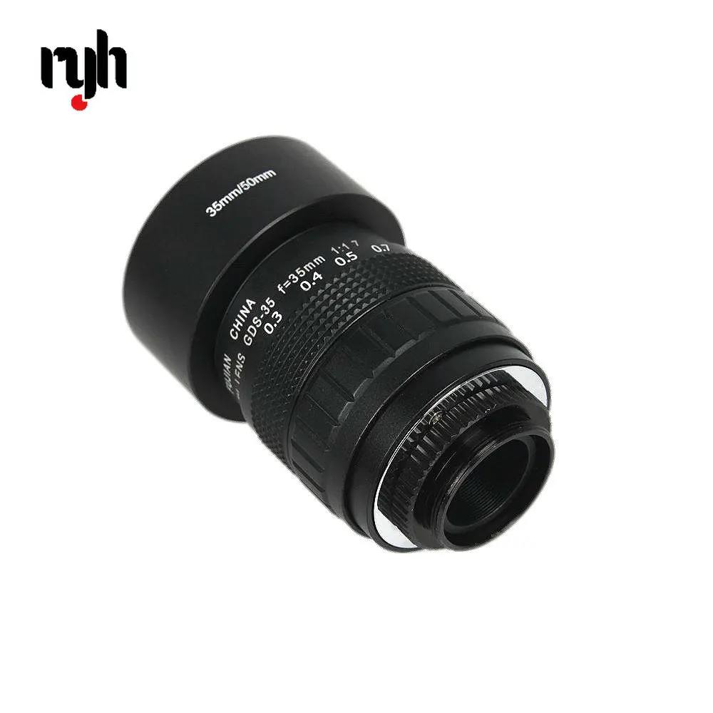 35mm F1.7 CCTV 무비 렌즈 + C-M4/3 마운트 링 + 렌즈 후드 + 파나소닉 GF1 GF5 GF9 GF8 GF7 GF6 G3 G7 G1 G10 C-M43 용 매크로 링