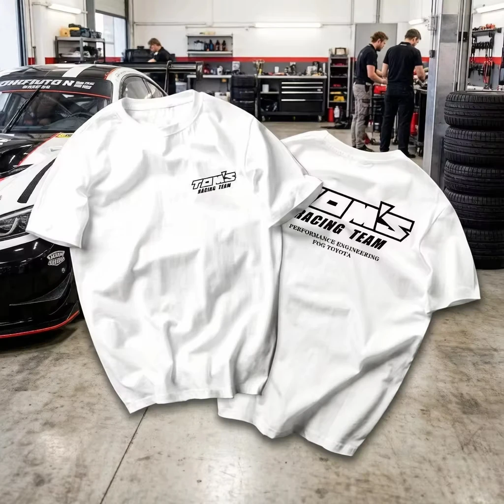 2026 JDM Cultural Spirit Racing Cotton T-Shirt Summer Trend Men's and Women's Casual Loose Top Car Modified Cultural Top