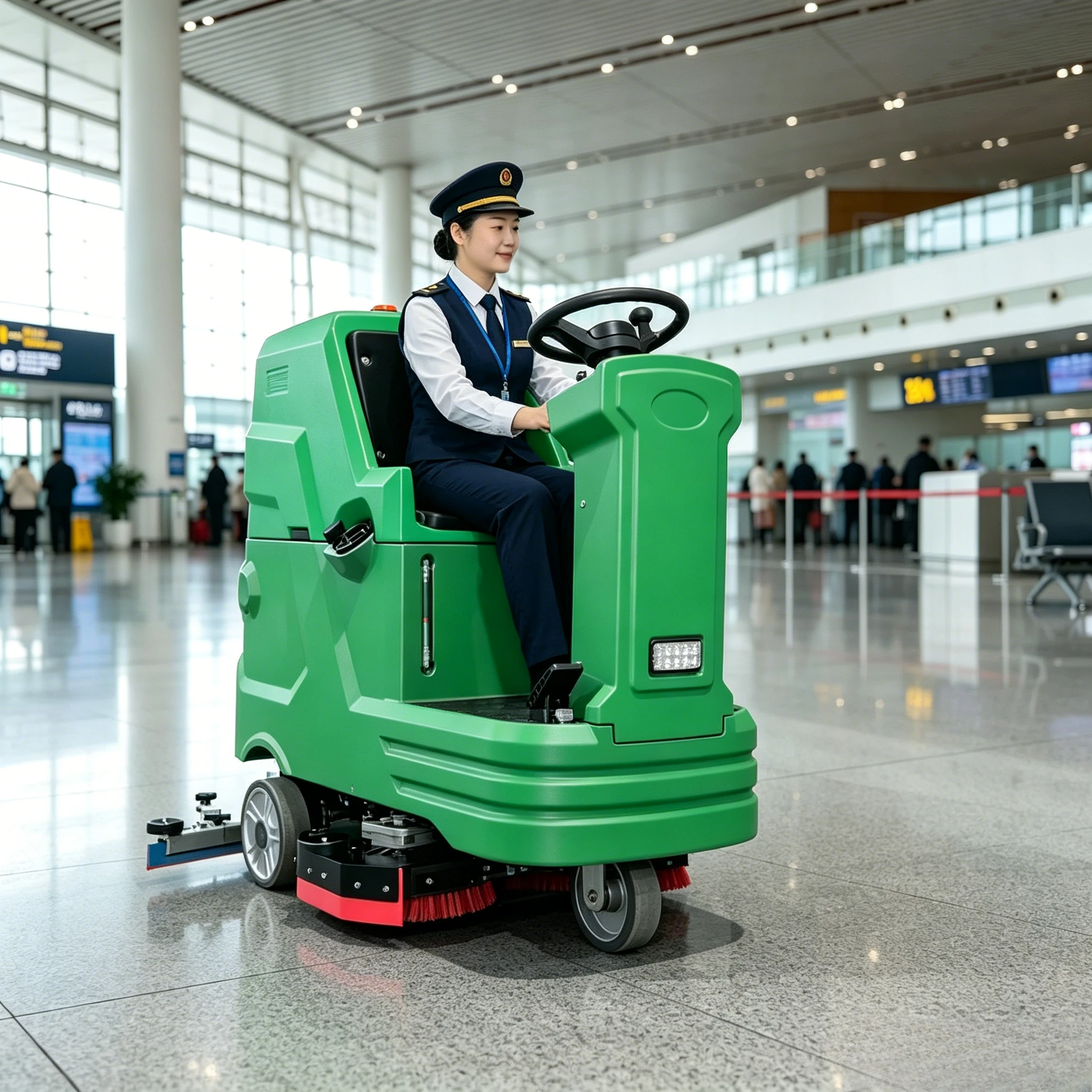 Custom Dual Brush Floor Scrubber Machine Small Eco Friendly Floor Cleaning Vehicle Ride on Floor Scrubber and Vacuum Cleaner